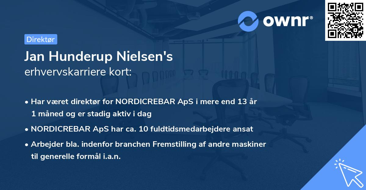 Jan Hunderup Nielsen's erhvervskarriere kort
