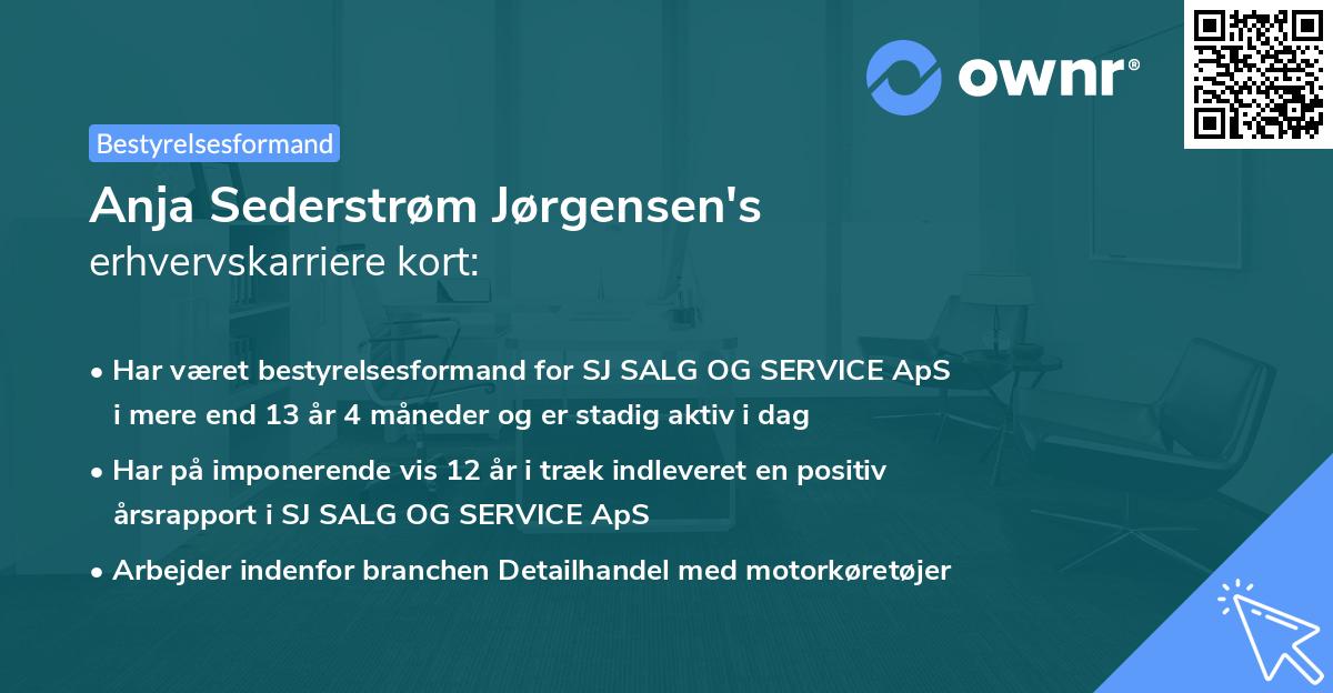 Anja Sederstrøm Jørgensen's erhvervskarriere kort
