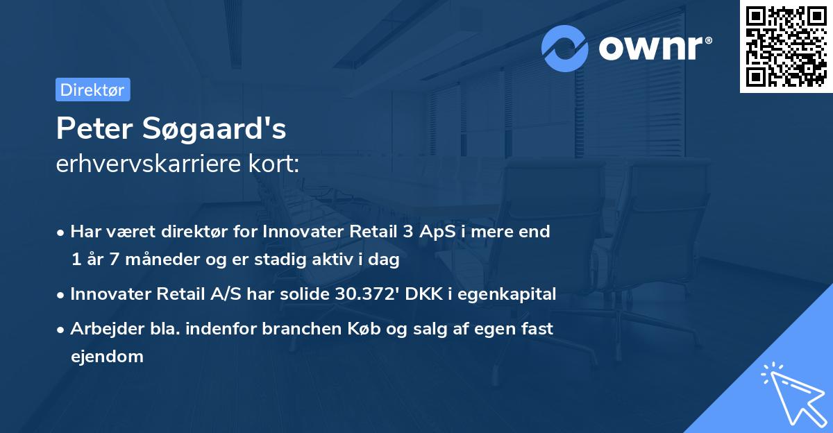 Peter Søgaard's erhvervskarriere kort