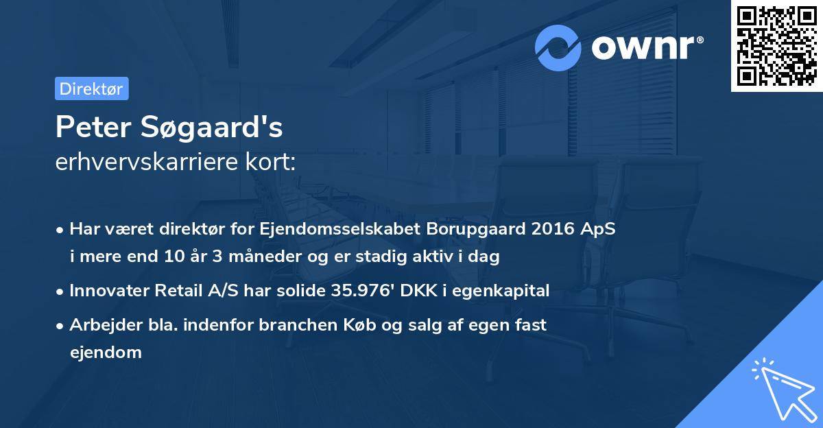 Peter Søgaard's erhvervskarriere kort