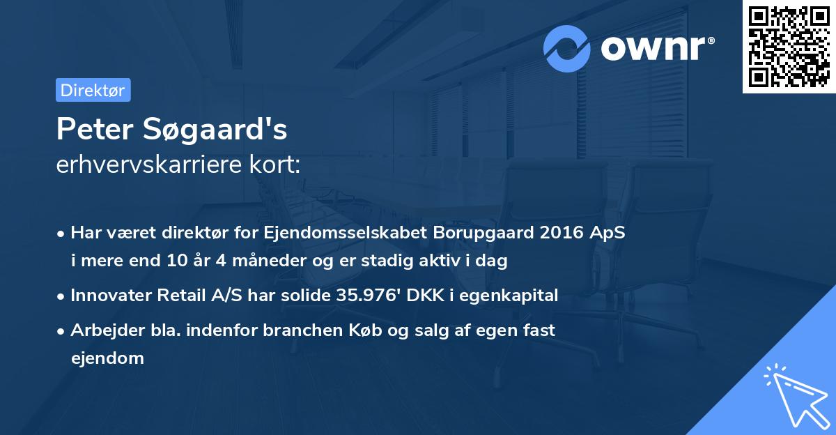 Peter Søgaard's erhvervskarriere kort