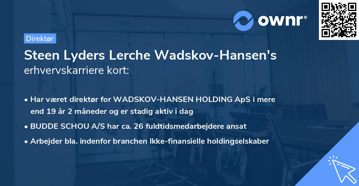 Steen Lyders Lerche Wadskov-Hansen's erhvervskarriere kort