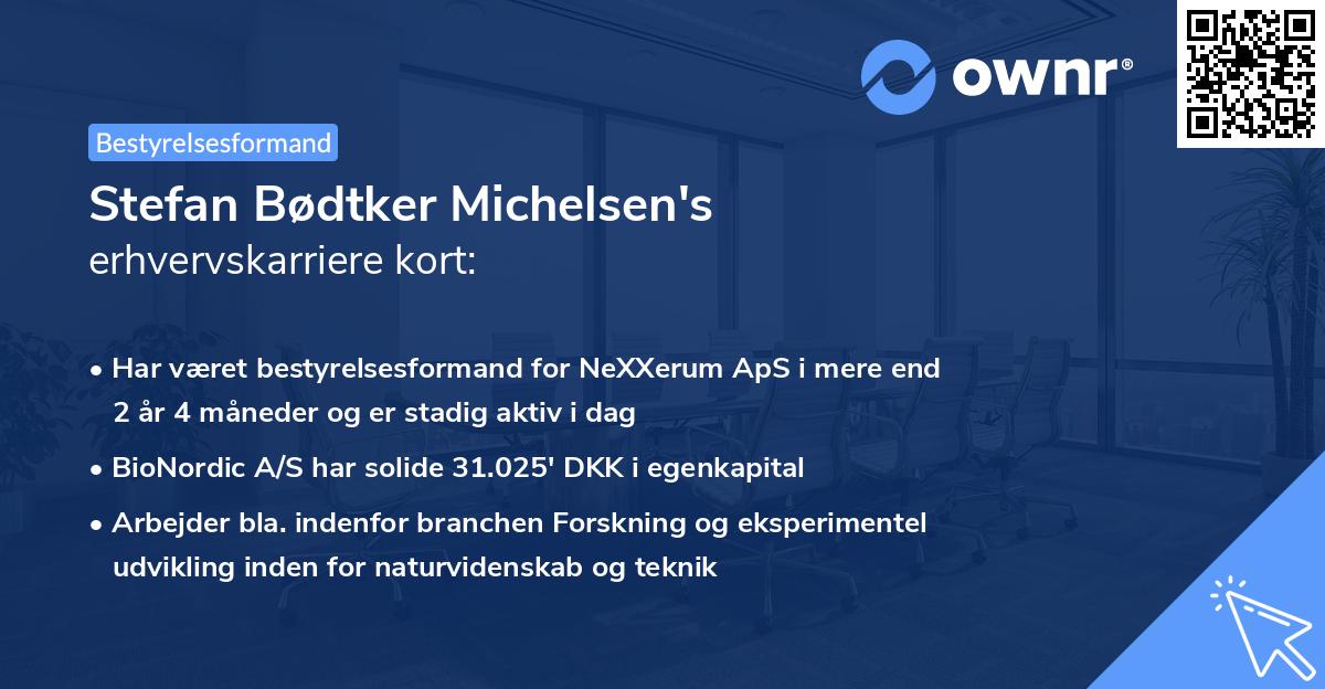 Stefan Bødtker Michelsen's erhvervskarriere kort