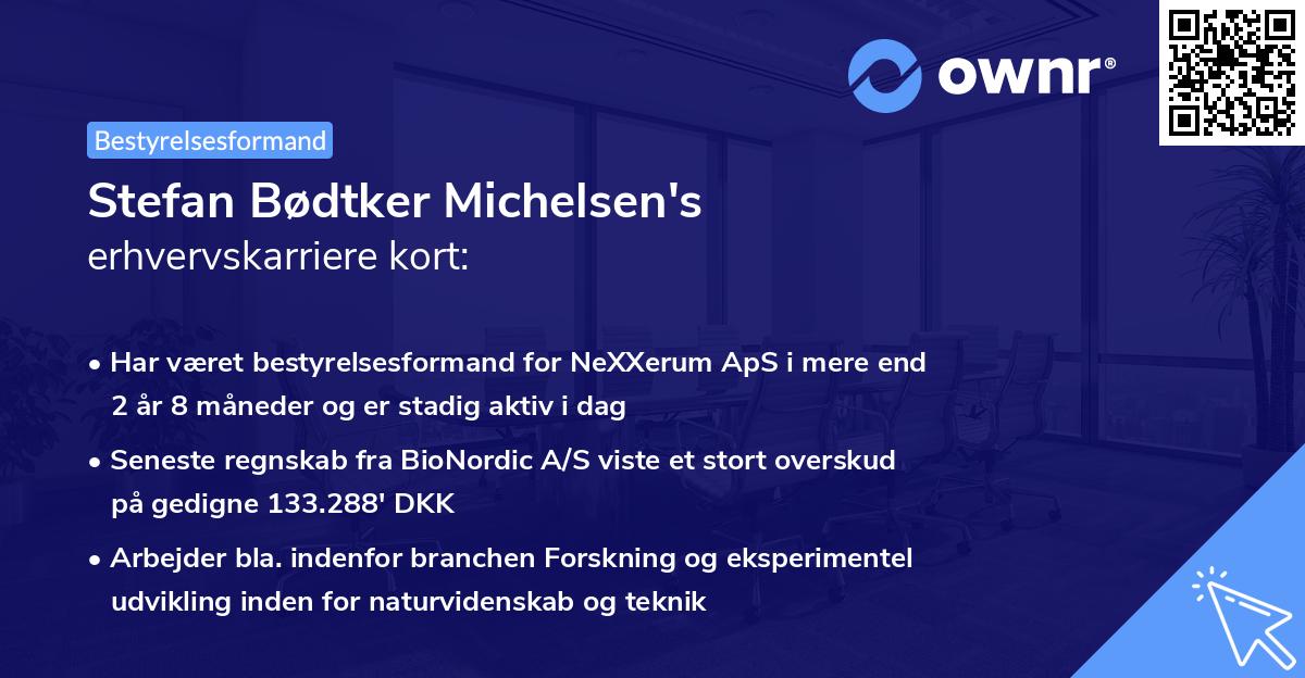 Stefan Bødtker Michelsen's erhvervskarriere kort