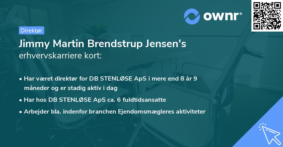Jimmy Martin Brendstrup Jensen's erhvervskarriere kort