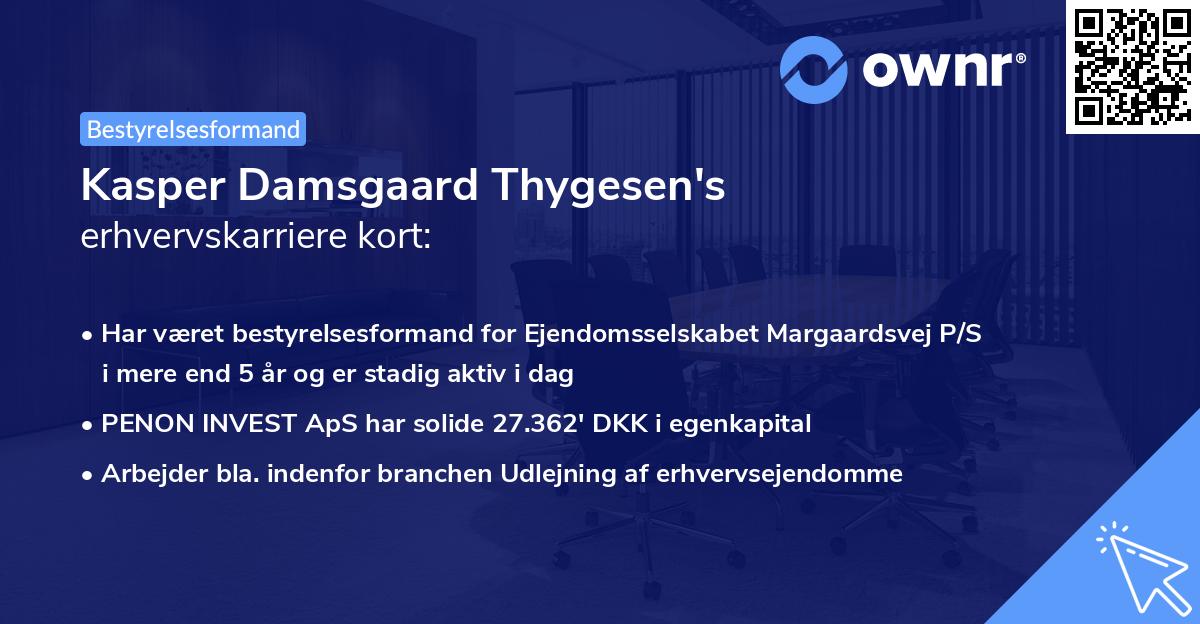 Kasper Damsgaard Thygesen's erhvervskarriere kort