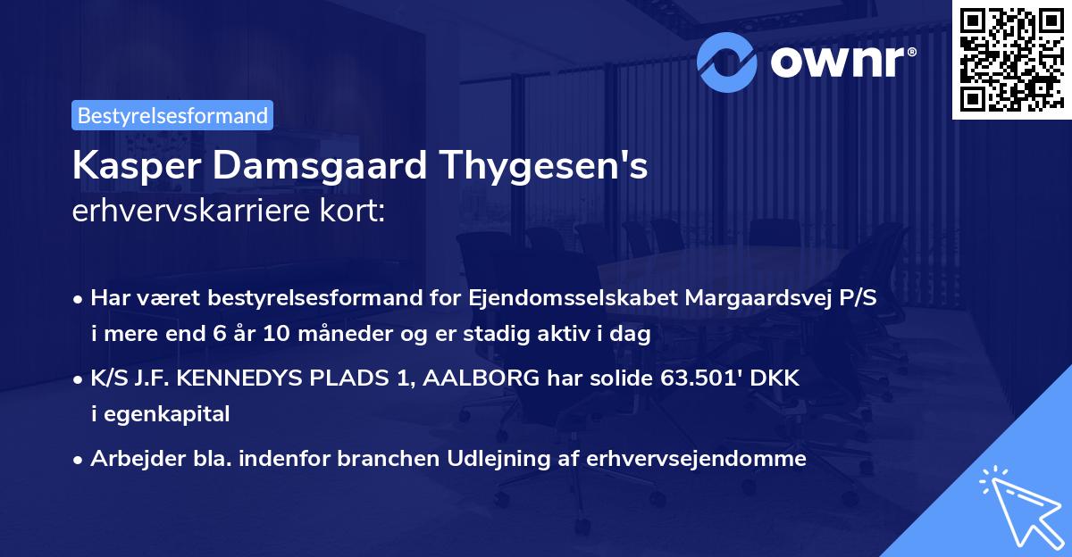 Kasper Damsgaard Thygesen's erhvervskarriere kort