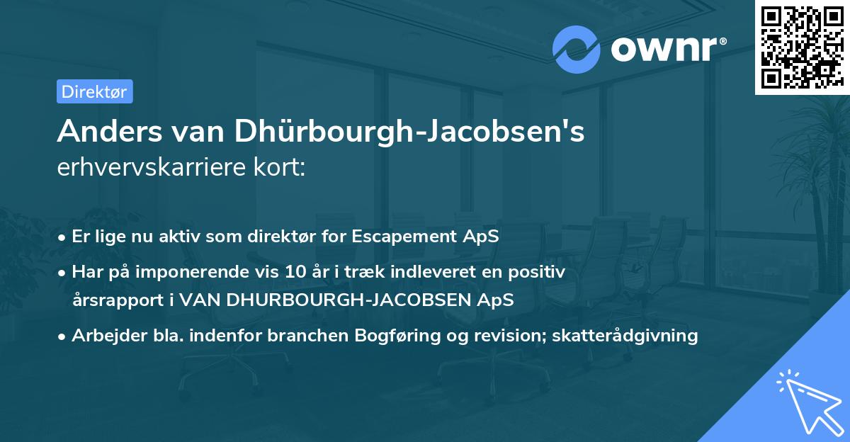 Anders van Dhürbourgh-Jacobsen's erhvervskarriere kort