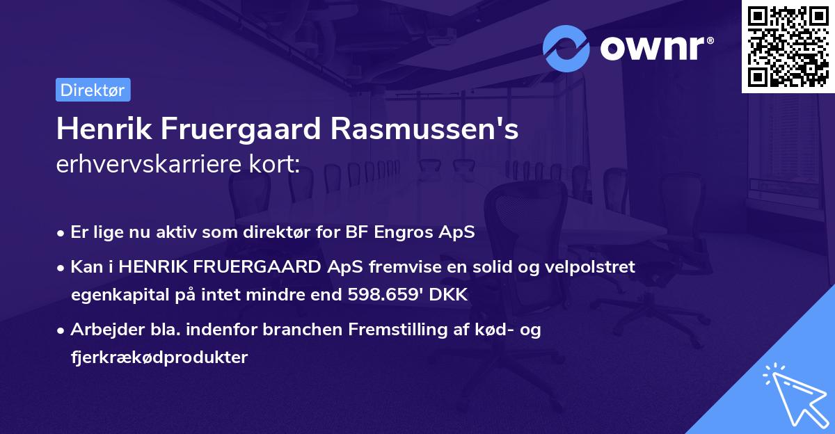 Henrik Fruergaard Rasmussen's erhvervskarriere kort