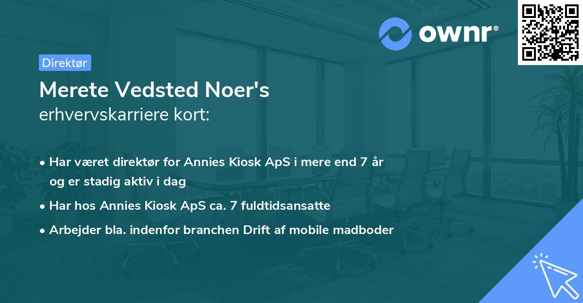 Merete Vedsted Noer's erhvervskarriere kort
