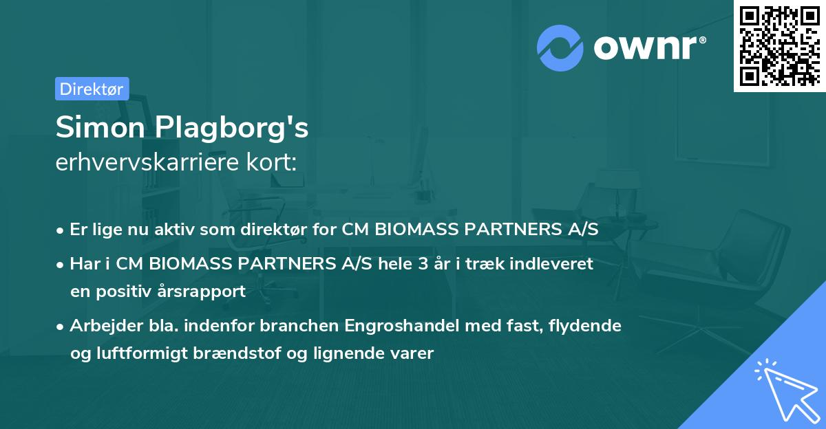 Simon Plagborg's erhvervskarriere kort