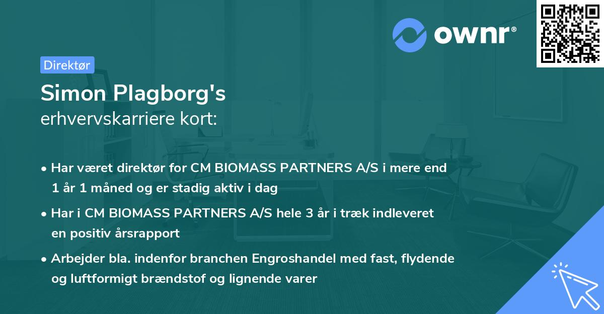 Simon Plagborg's erhvervskarriere kort