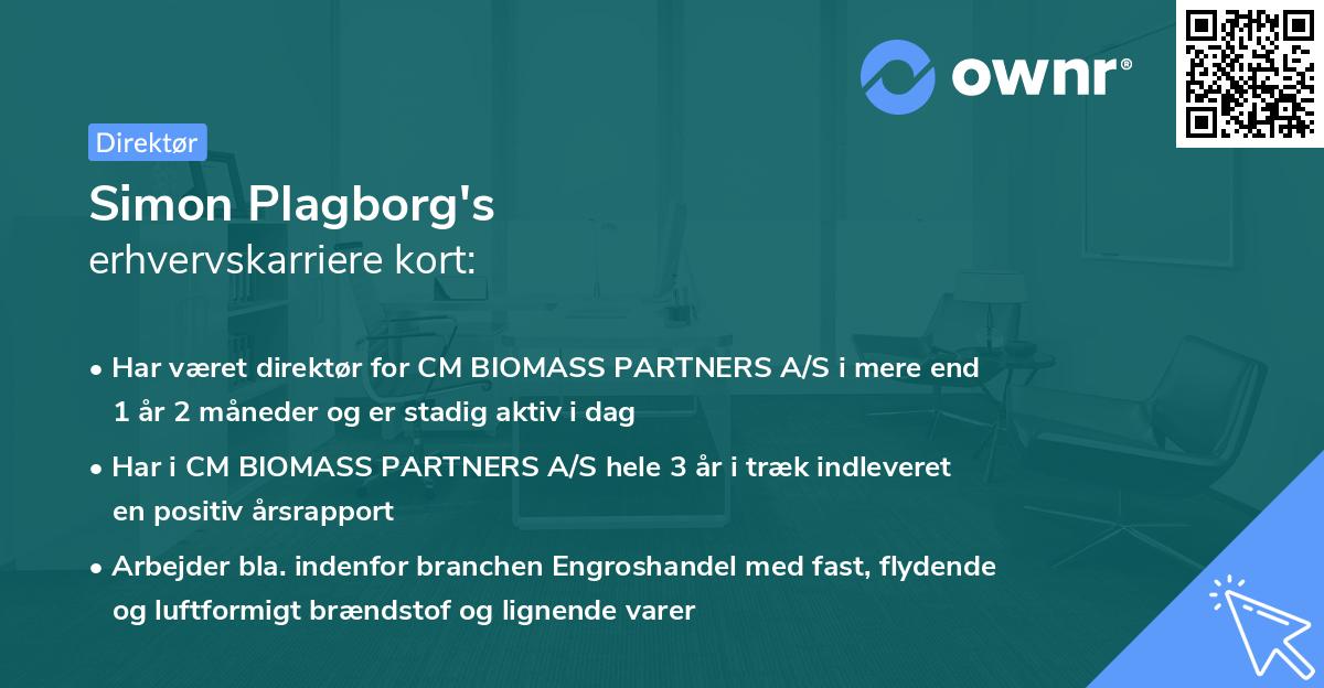 Simon Plagborg's erhvervskarriere kort