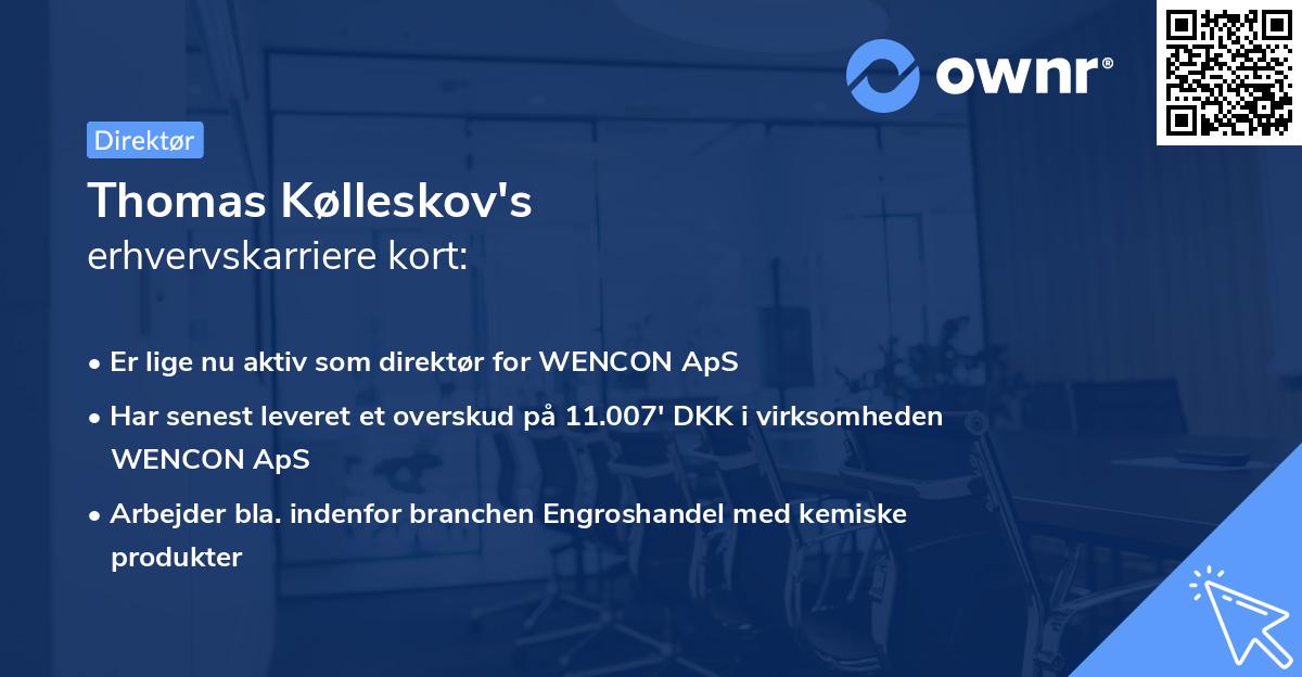 Thomas Kølleskov's erhvervskarriere kort