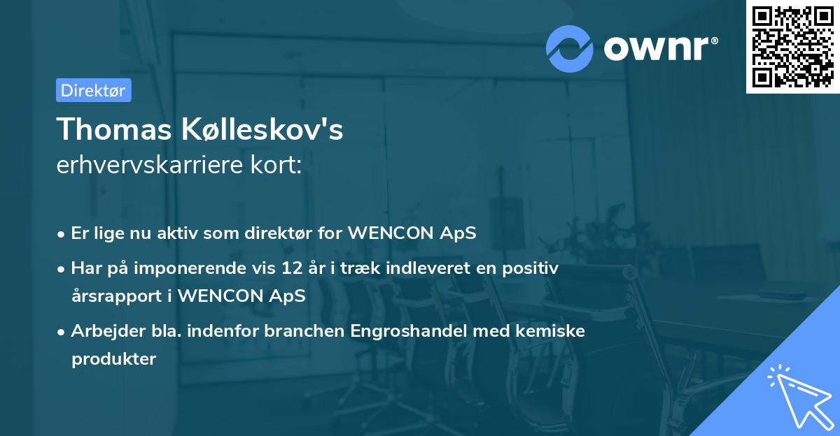 Thomas Kølleskov's erhvervskarriere kort