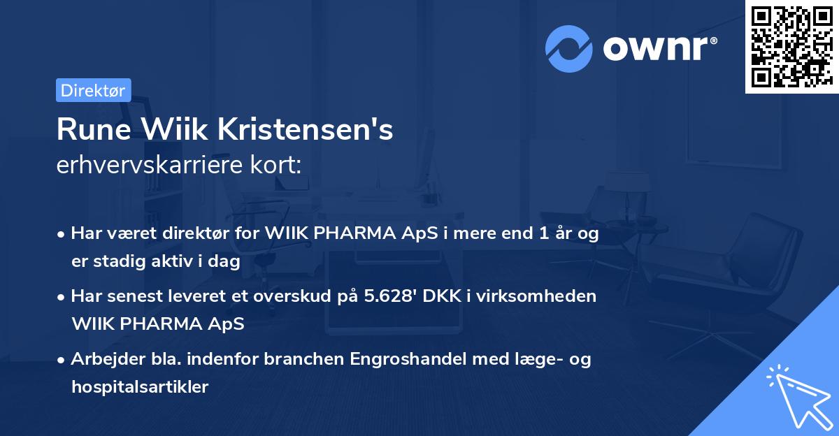 Rune Wiik Kristensen's erhvervskarriere kort