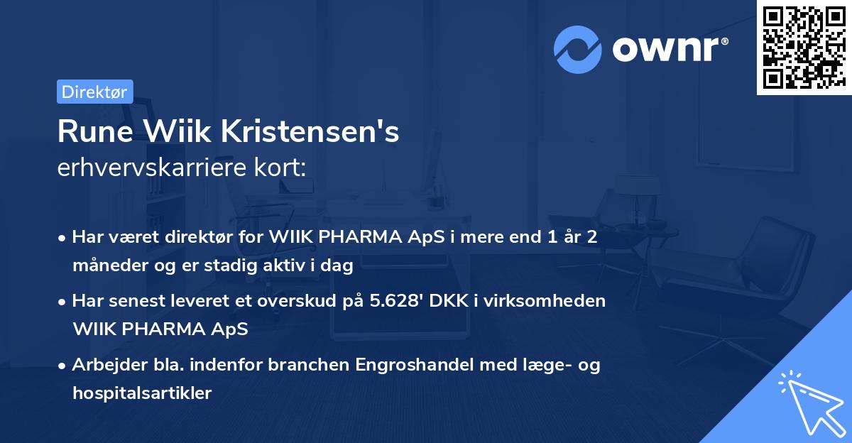 Rune Wiik Kristensen's erhvervskarriere kort