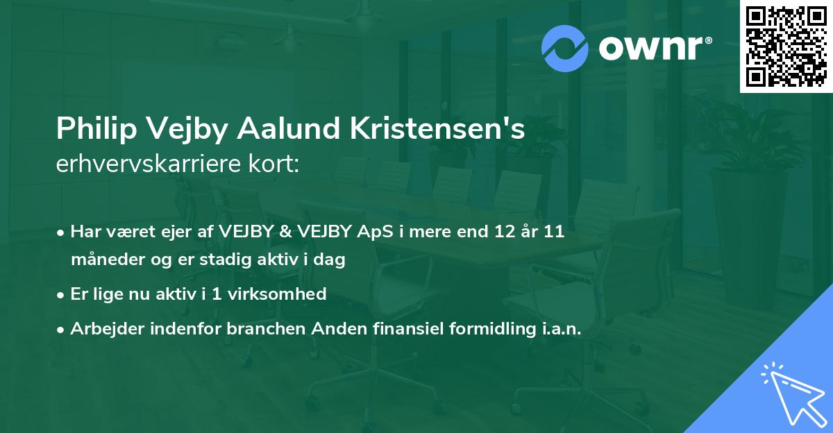 Philip Vejby Aalund Kristensen's erhvervskarriere kort