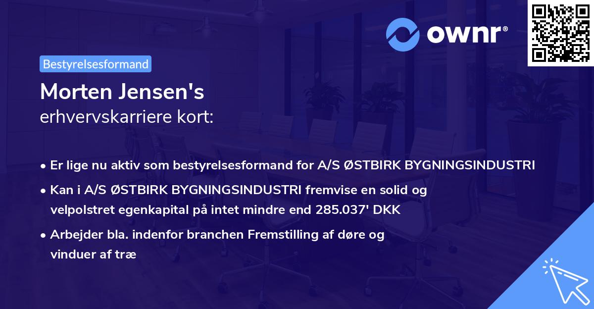 Morten Jensen's erhvervskarriere kort