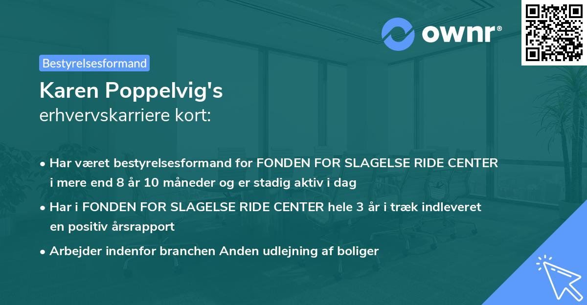 Karen Poppelvig's erhvervskarriere kort
