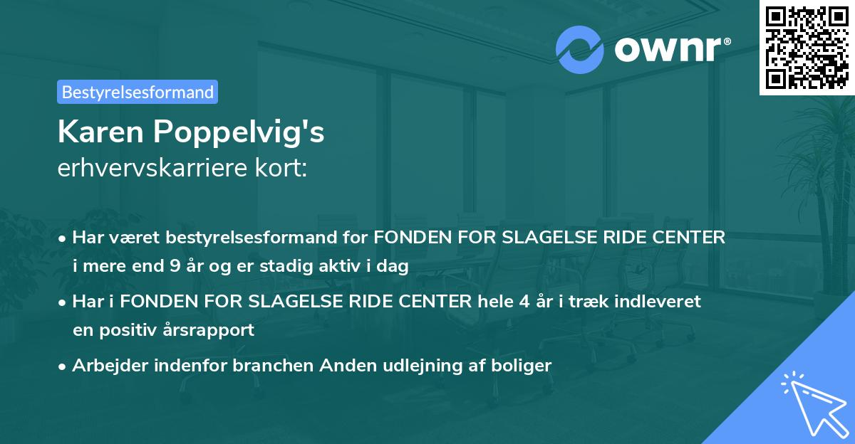 Karen Poppelvig's erhvervskarriere kort