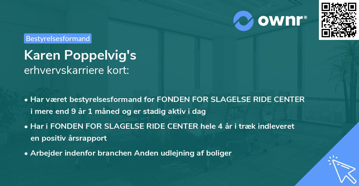 Karen Poppelvig's erhvervskarriere kort