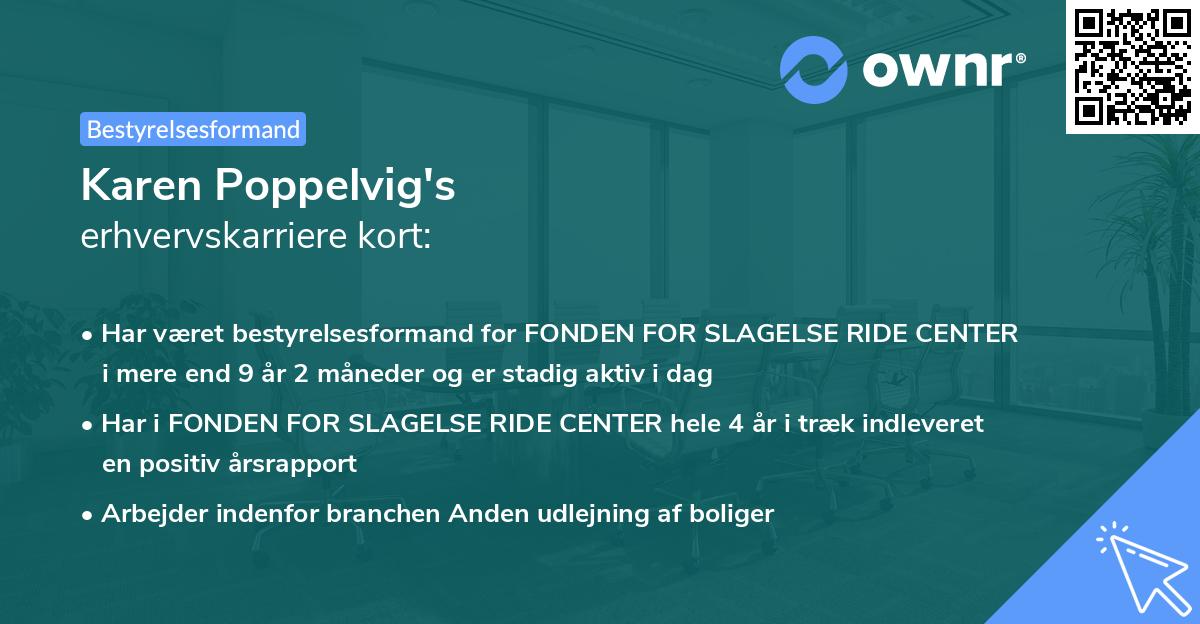 Karen Poppelvig's erhvervskarriere kort