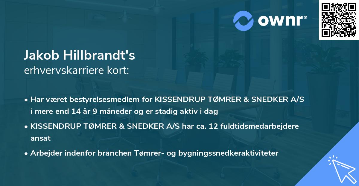 Jakob Hillbrandt's erhvervskarriere kort