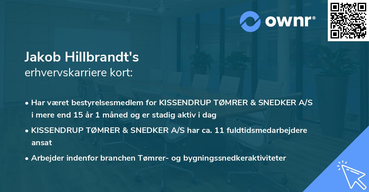 Jakob Hillbrandt's erhvervskarriere kort