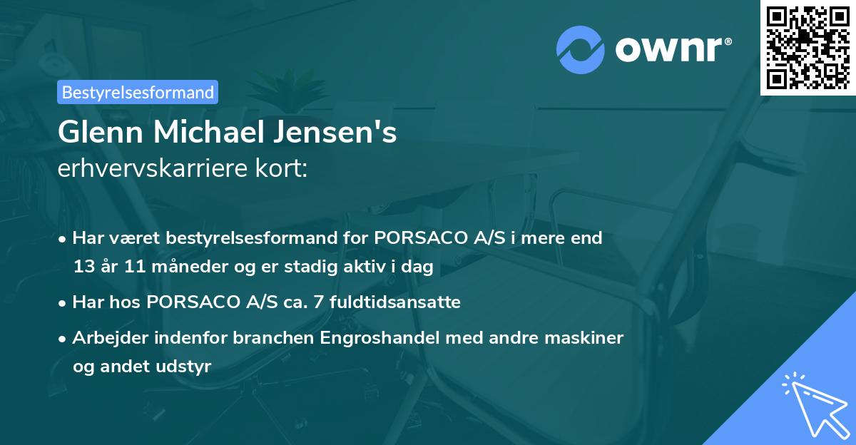 Glenn Michael Jensen's erhvervskarriere kort