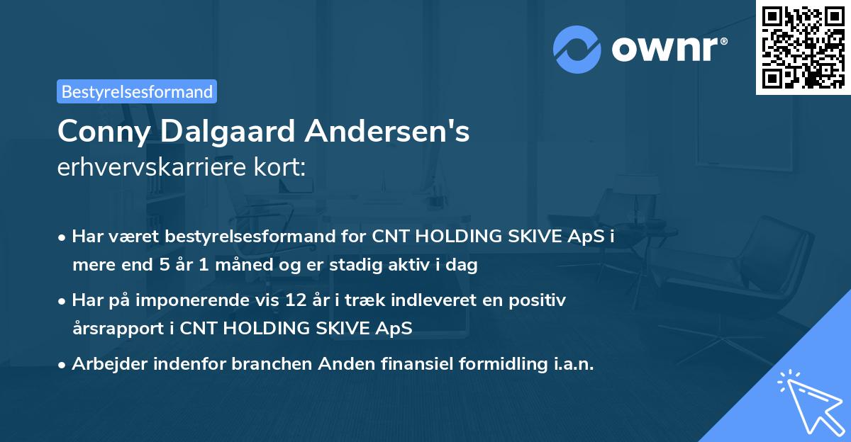 Conny Dalgaard Andersen's erhvervskarriere kort