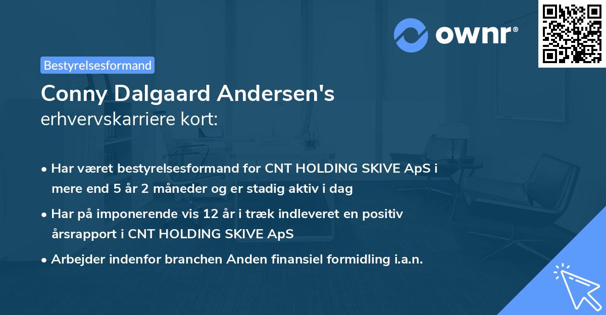 Conny Dalgaard Andersen's erhvervskarriere kort