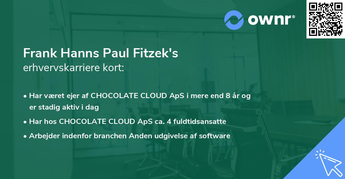 Frank Hanns Paul Fitzek's erhvervskarriere kort