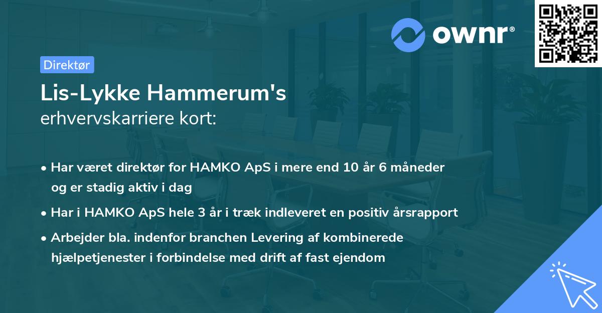 Lis-Lykke Hammerum's erhvervskarriere kort