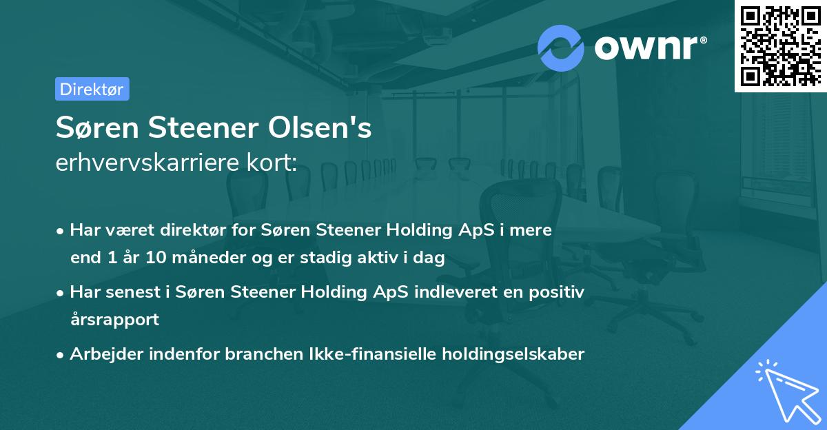 Søren Steener Olsen's erhvervskarriere kort
