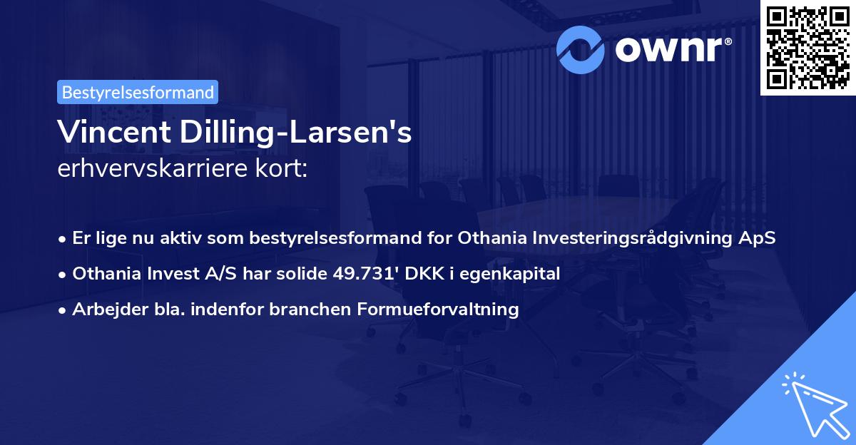 Vincent Dilling-Larsen's erhvervskarriere kort