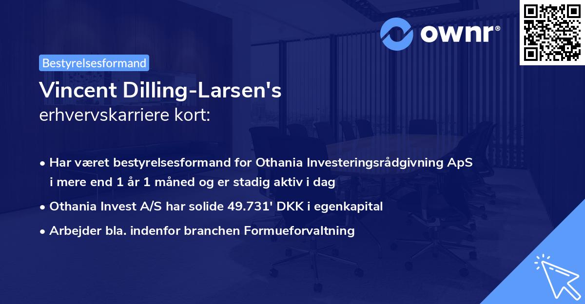 Vincent Dilling-Larsen's erhvervskarriere kort