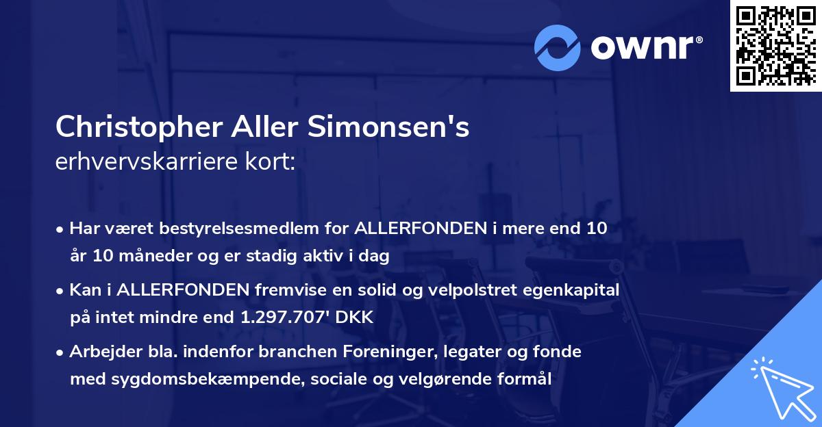 Christopher Aller Simonsen's erhvervskarriere kort