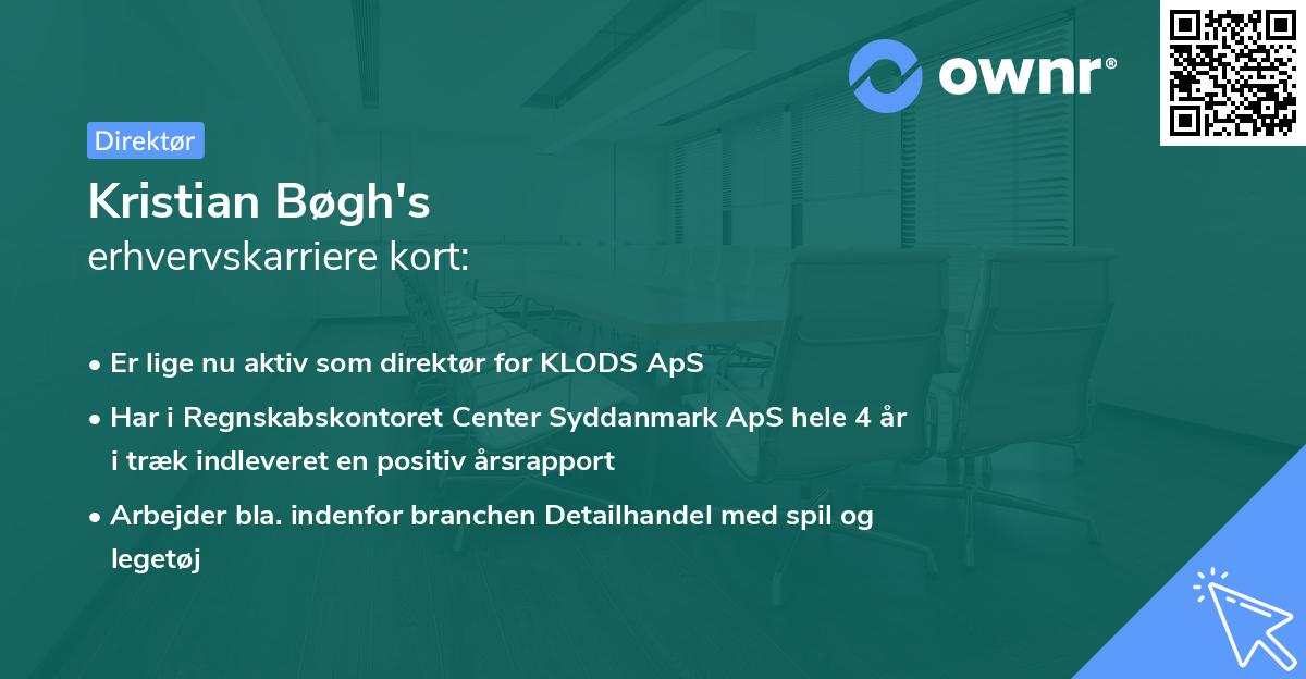 Kristian Bøgh's erhvervskarriere kort