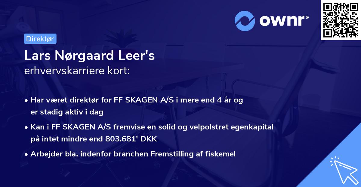 Lars Nørgaard Leer's erhvervskarriere kort