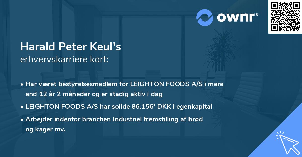 Harald Peter Keul's erhvervskarriere kort
