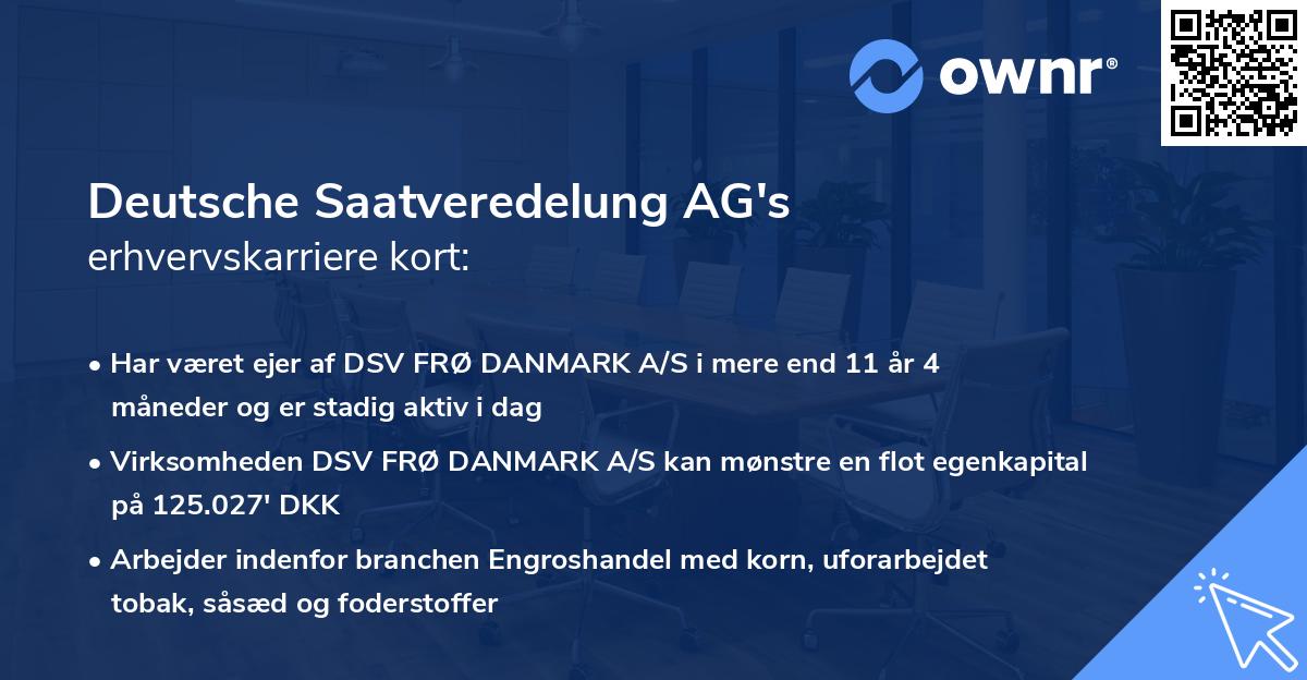 Deutsche Saatveredelung AG's erhvervskarriere kort