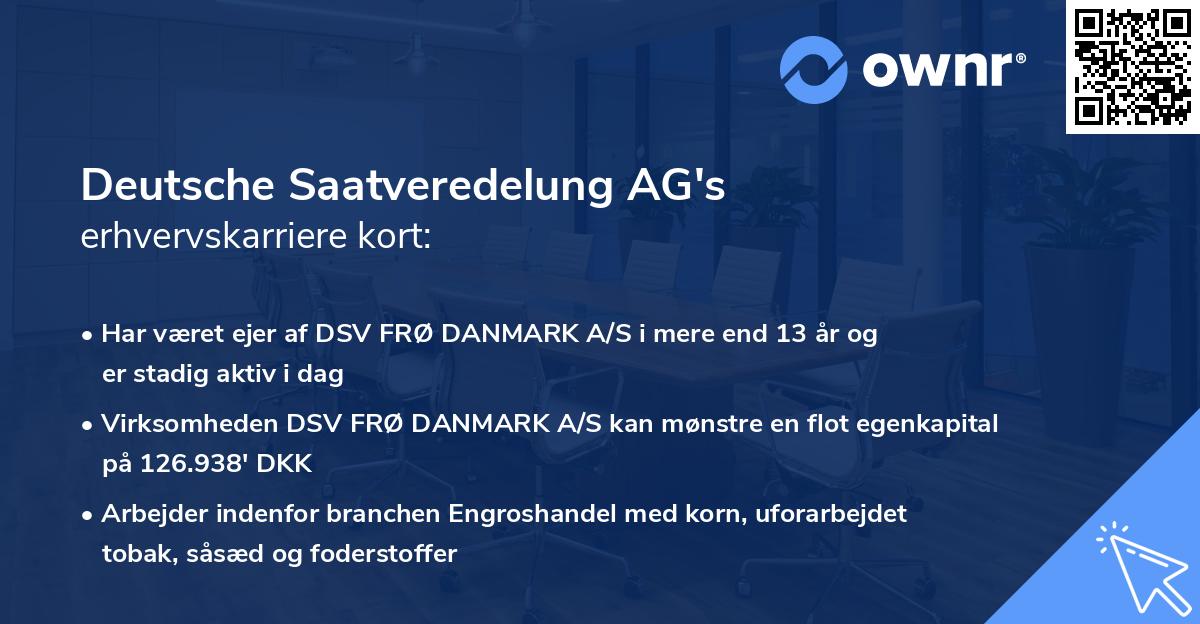 Deutsche Saatveredelung AG's erhvervskarriere kort