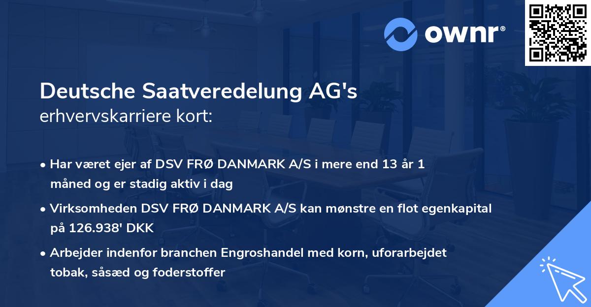 Deutsche Saatveredelung AG's erhvervskarriere kort