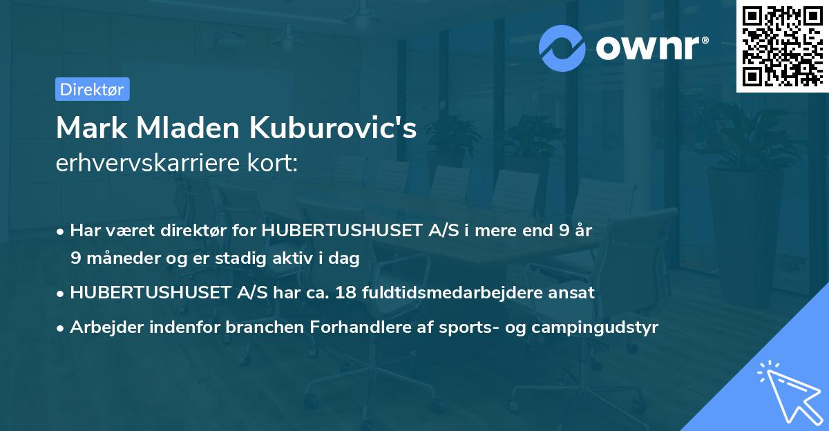 Mark Mladen Kuburovic's erhvervskarriere kort