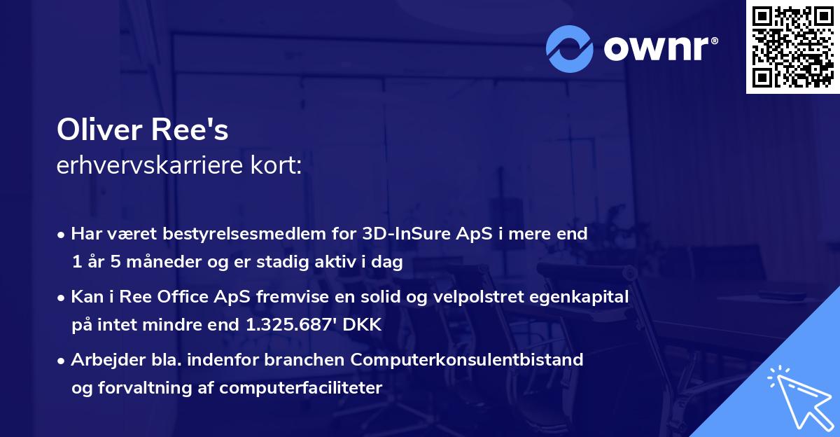 Oliver Ree's erhvervskarriere kort