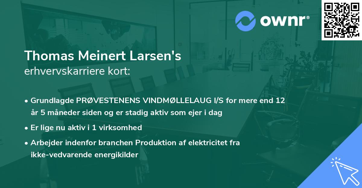 Thomas Meinert Larsen's erhvervskarriere kort