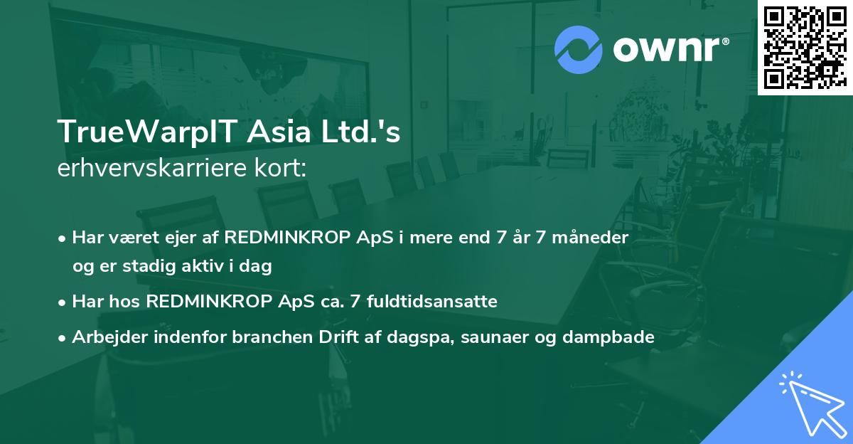 TrueWarpIT Asia Ltd.'s erhvervskarriere kort