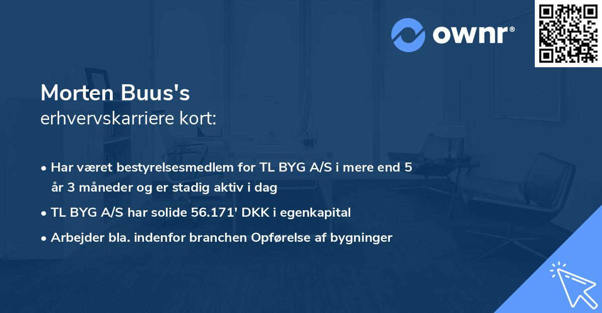 Morten Buus's erhvervskarriere kort