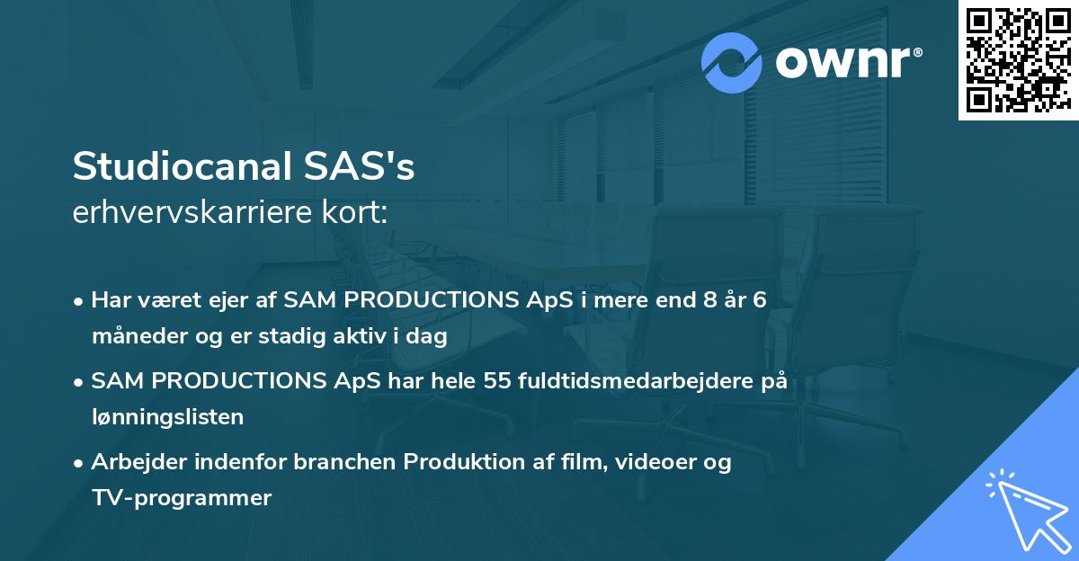 Studiocanal SAS's erhvervskarriere kort
